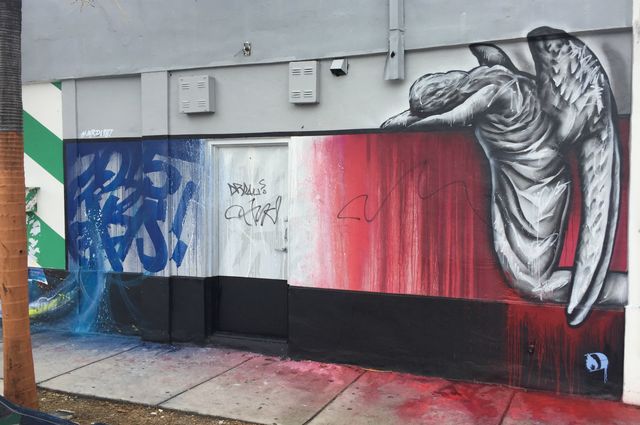 In Wynwood  (Florida) after November 13th, Crying angel. 